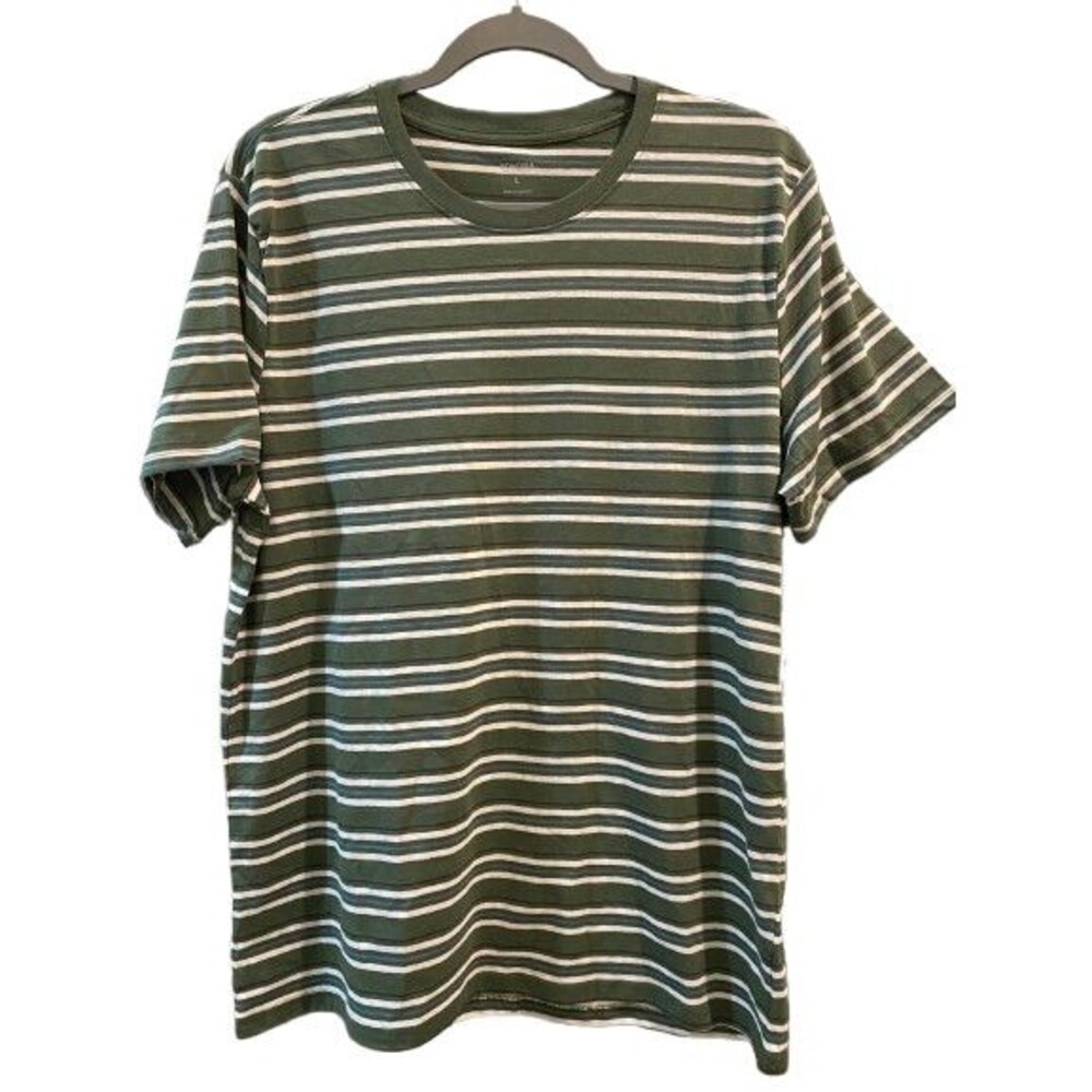 Men's Large Striped T-shirt Sonoma Short Sleeve Crewneck Tag-Free Pull-over
